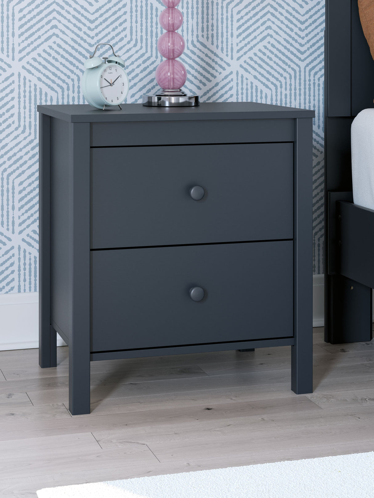 Simmenfort - Navy Blue - Two Drawer Night Stand by Signature Design by Ashley® | Bel Furniture