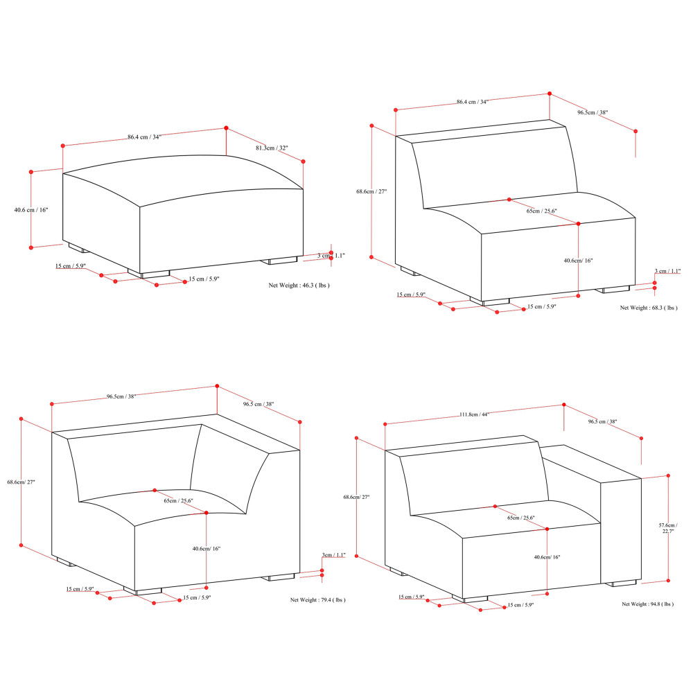 Rex - Handcrafted Sectional Sofa And Ottoman