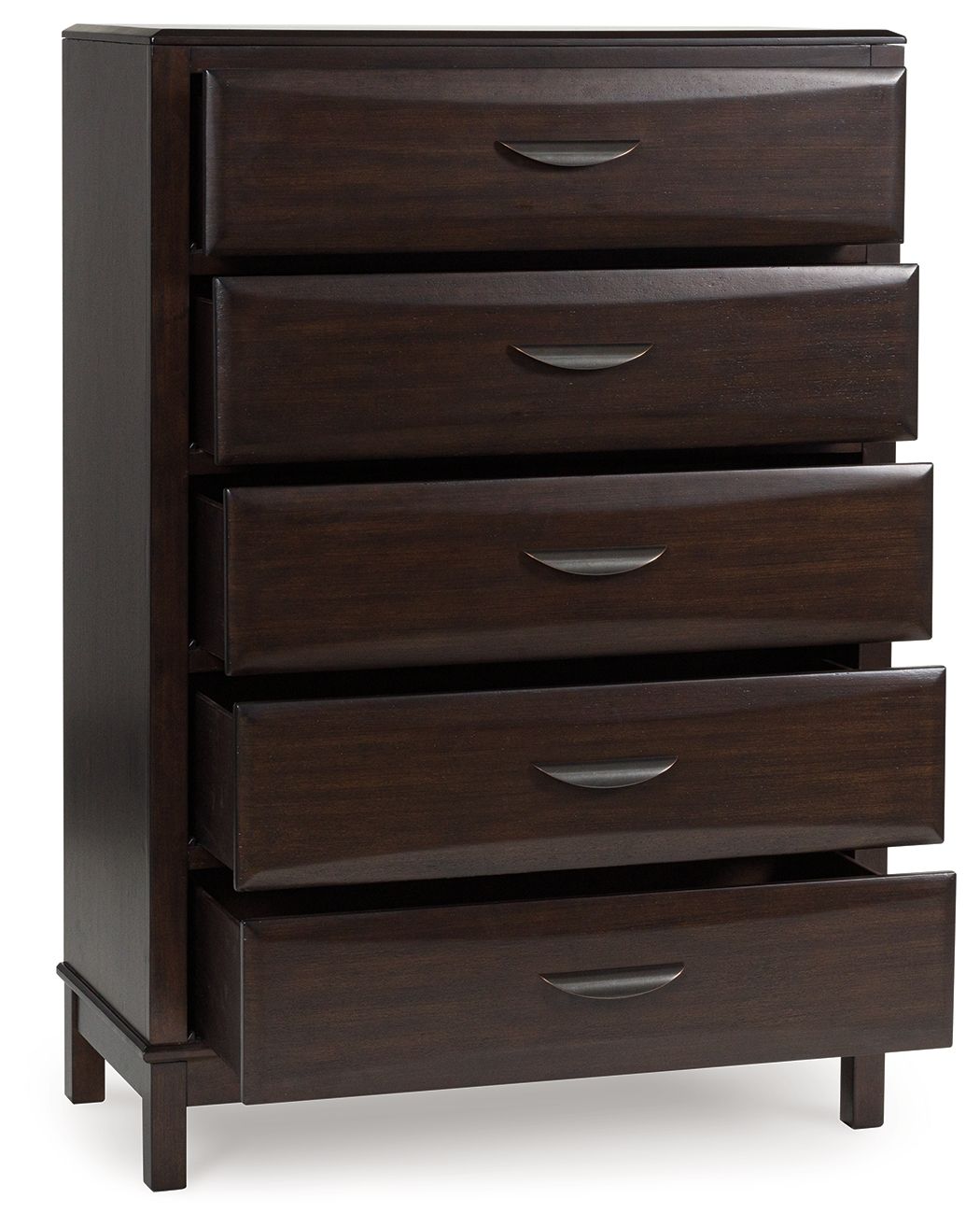 Vanmore - Dark Brown - Five Drawer Chest by Benchcraft® | Bel Furniture