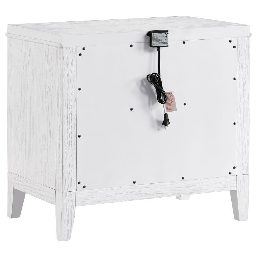 Marielle - 2-Drawer Nightstand Bedside Table - Distressed White by CoasterEveryday | Bel Furniture