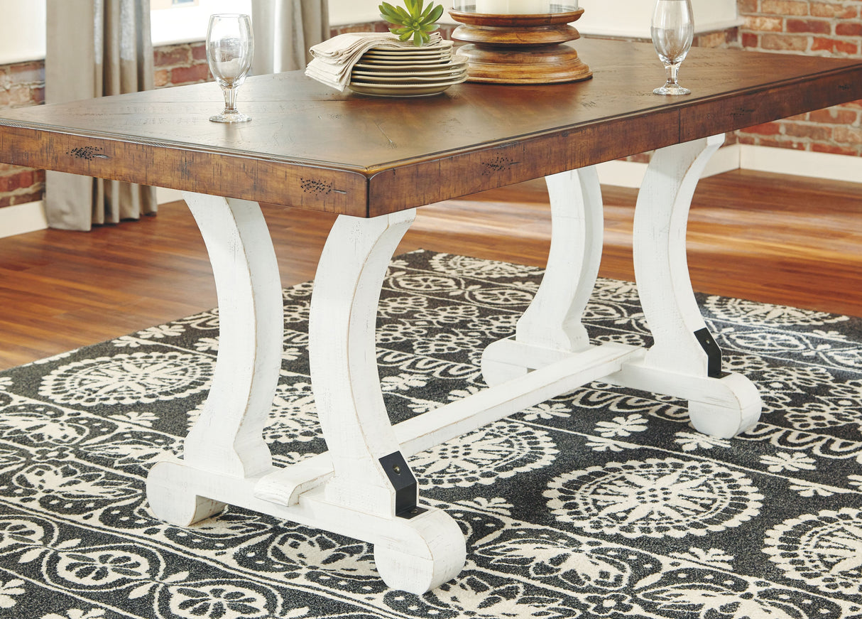 Valebeck - White / Brown - Rectangular Dining Room Table by Signature Design by Ashley® | Bel Furniture
