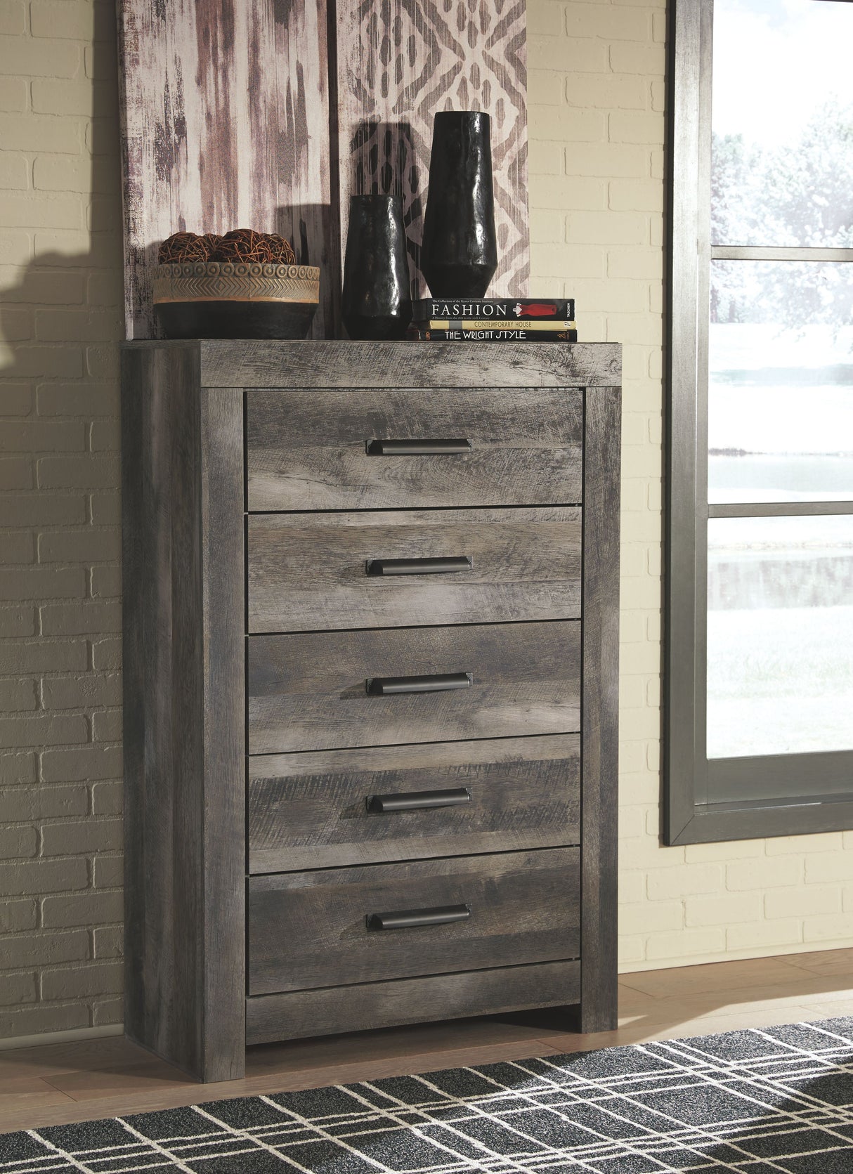 Wynnlow - Gray - Five Drawer Chest by Signature Design by Ashley® | Bel Furniture