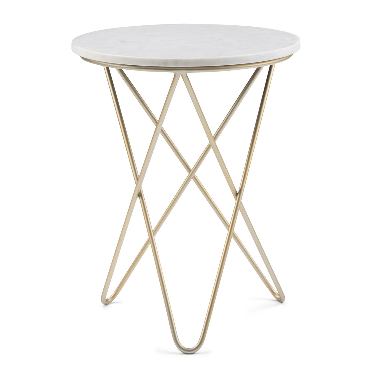 Gabon - Accent Table - White / Gold by Simpli-Home | Bel Furniture