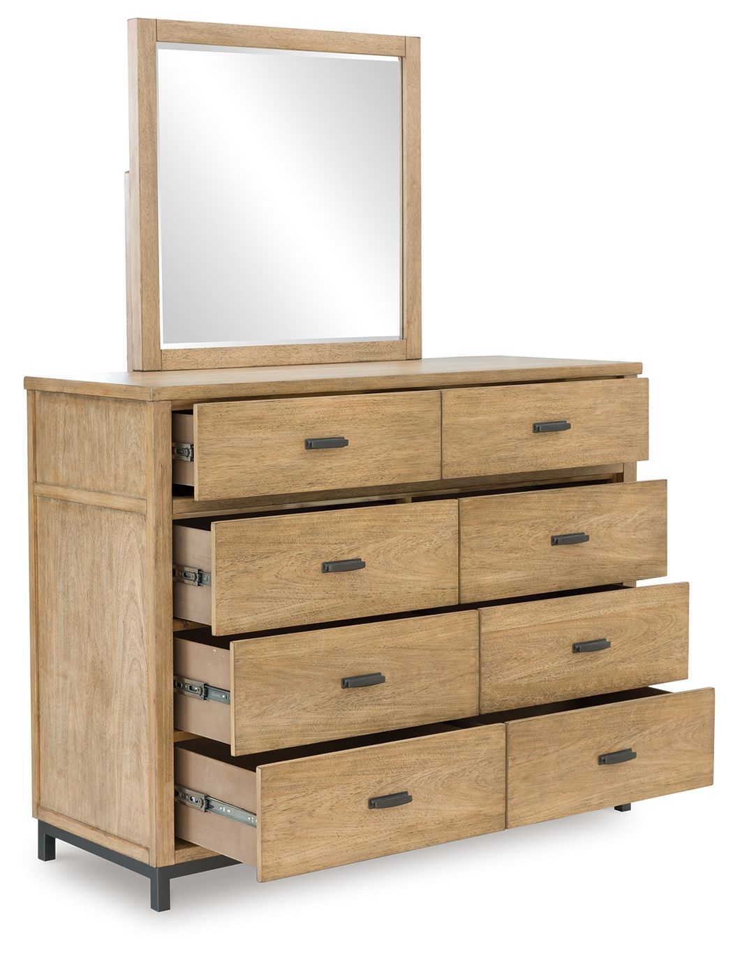 Tomtyn - Light Brown - Dresser And Mirror by Benchcraft® | Bel Furniture