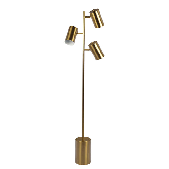 Harmony - Floor Lamp With Rotary Switch Triple Spots Block Base - Gold by Ashcroft Furniture | Bel Furniture