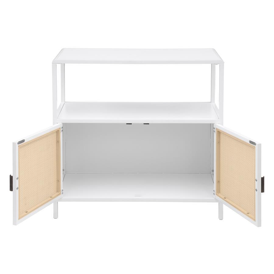 Amherst - 2-Door Radio Weave Cane Metal Accent Cabinet by Coaster Fine Furniture | Bel Furniture