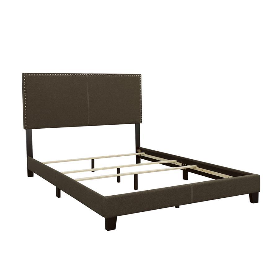 Boyd - Upholstered Panel Bed Dark Gray King by CoasterEveryday | Bel Furniture