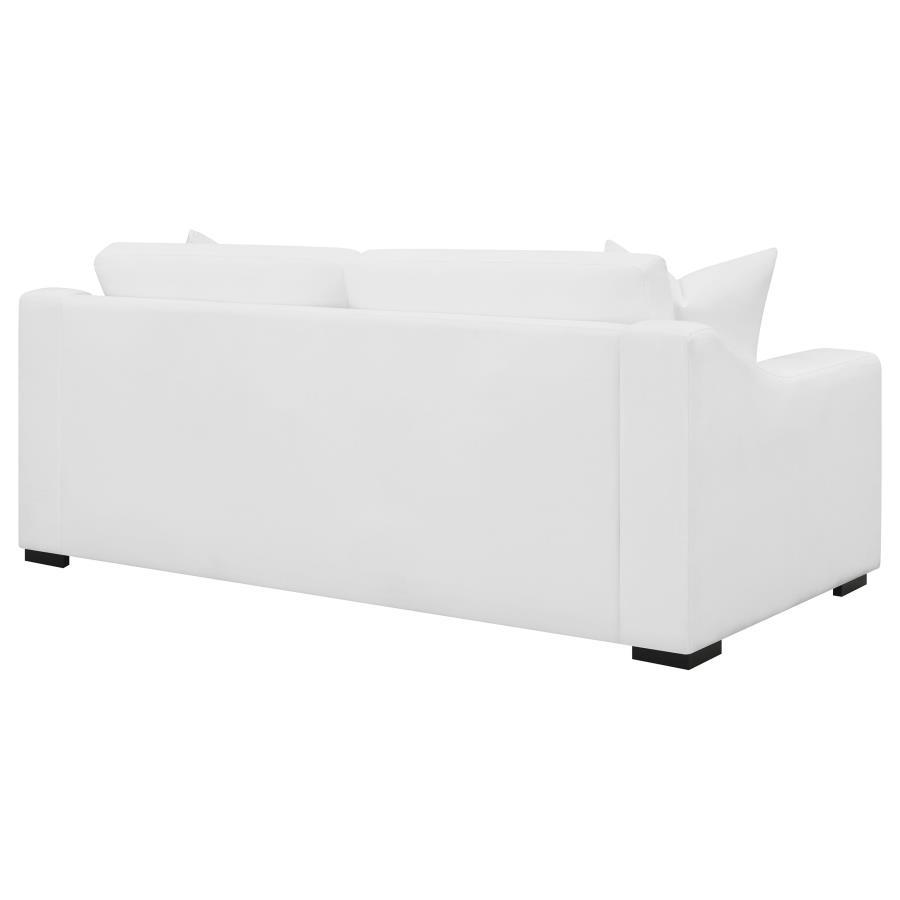 Ashlyn - Upholstered Sloped Arm Sofa - White by CoasterElevations | Bel Furniture