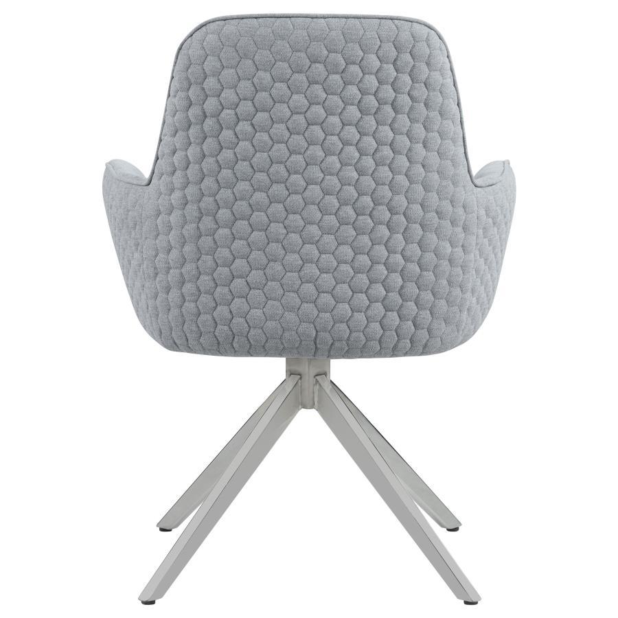Abby - Fabric Upholstered Swivel Dining Arm Chair - Light Gray by CoasterElevations | Bel Furniture