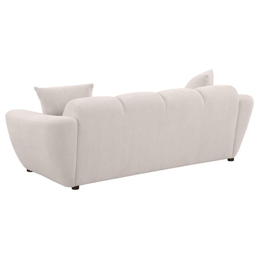 Destino - Chenille Upholstered Splayed Arm Sofa - Greige