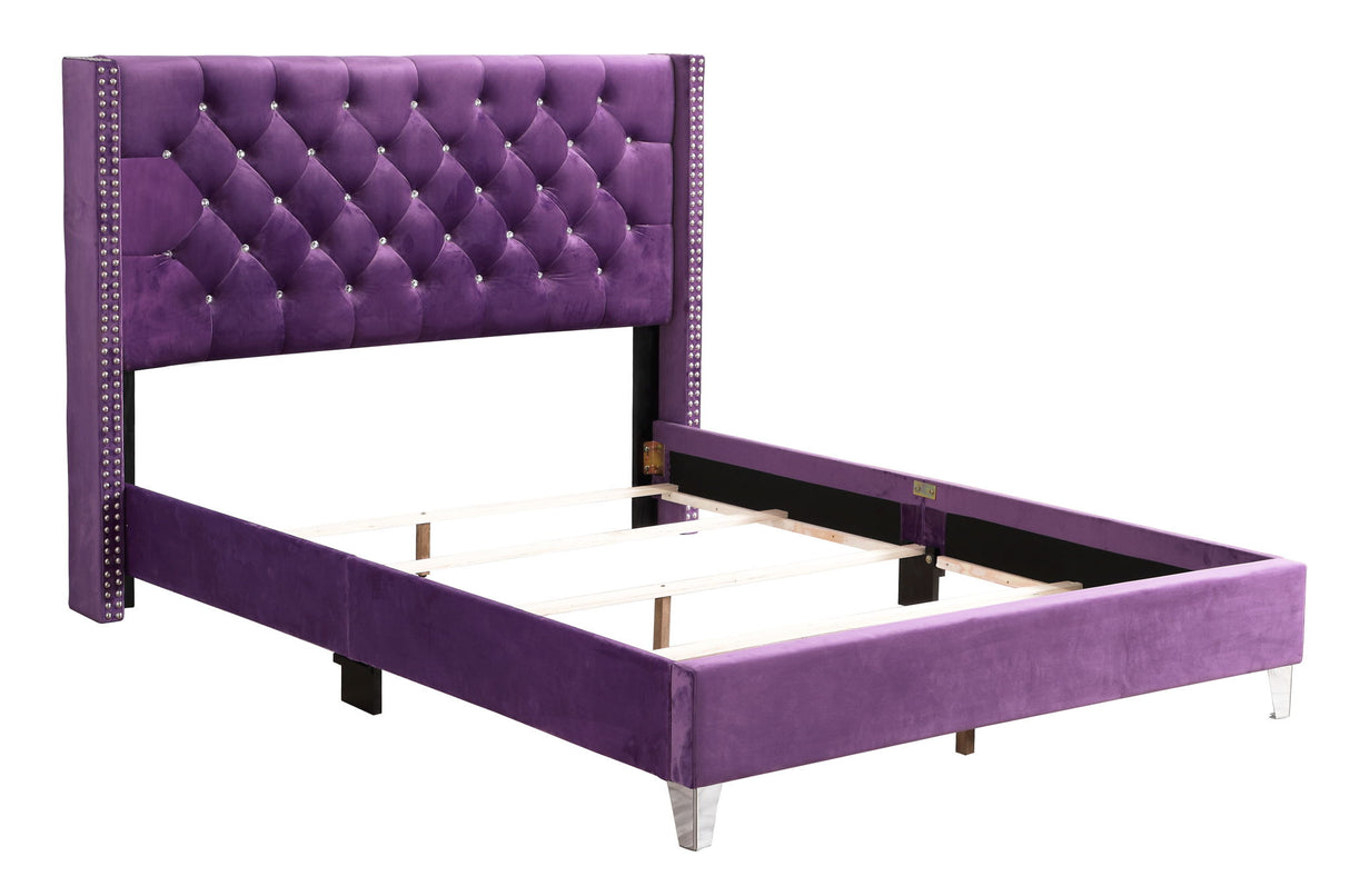 Upholstered Nailhead Trim Chic Bed - view 19