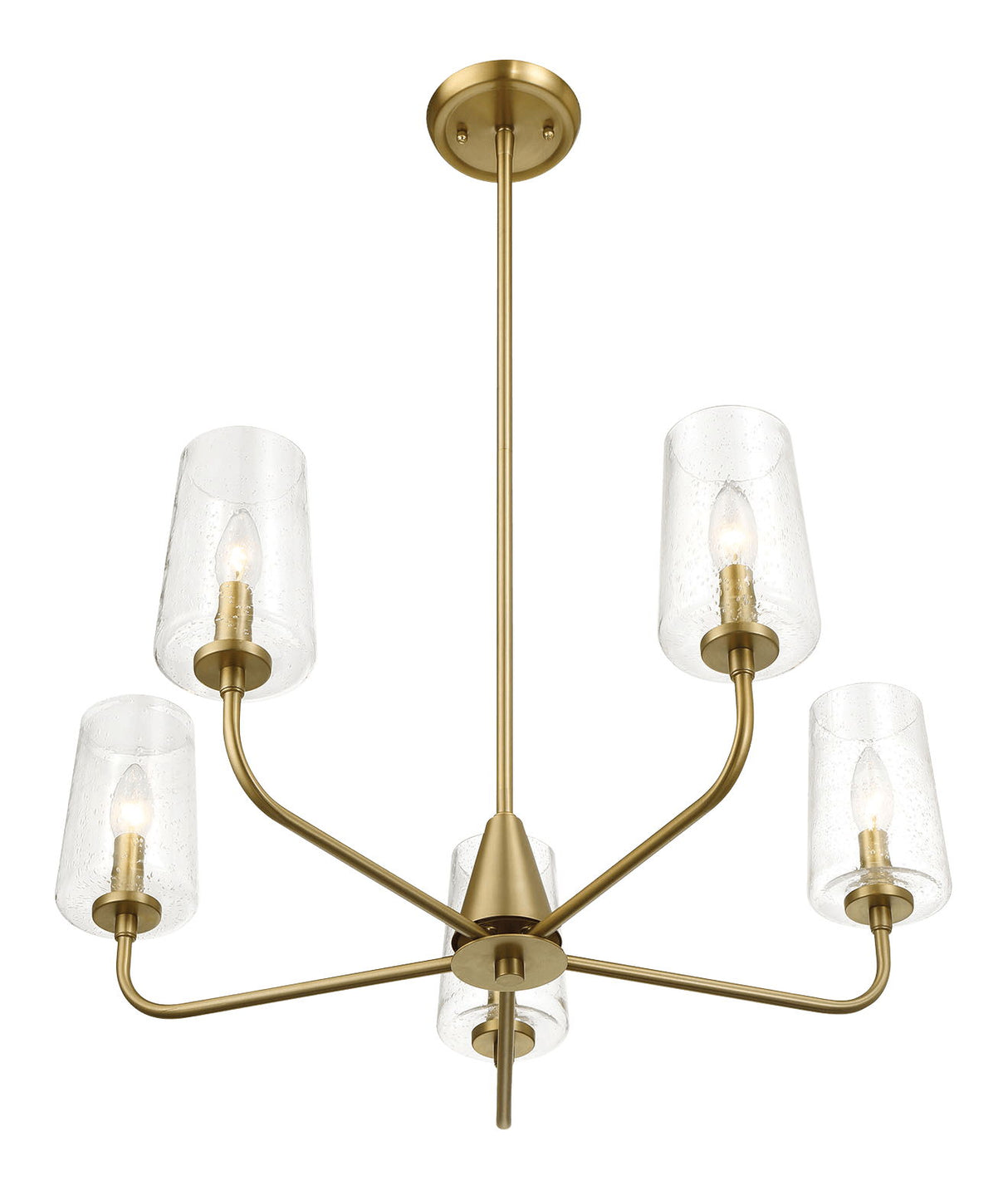 Dazzle - 5 Lights Chandelier With Clear Seeded Satin - Antique Brass / Clear / Gold by Ashcroft Furniture | Bel Furniture