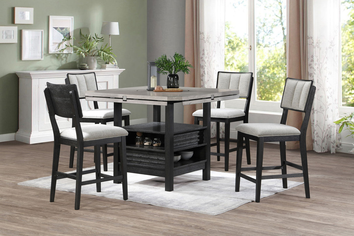 Cline - 5 Piece Dining Room Set - Gray by Crown Mark | Bel Furniture
