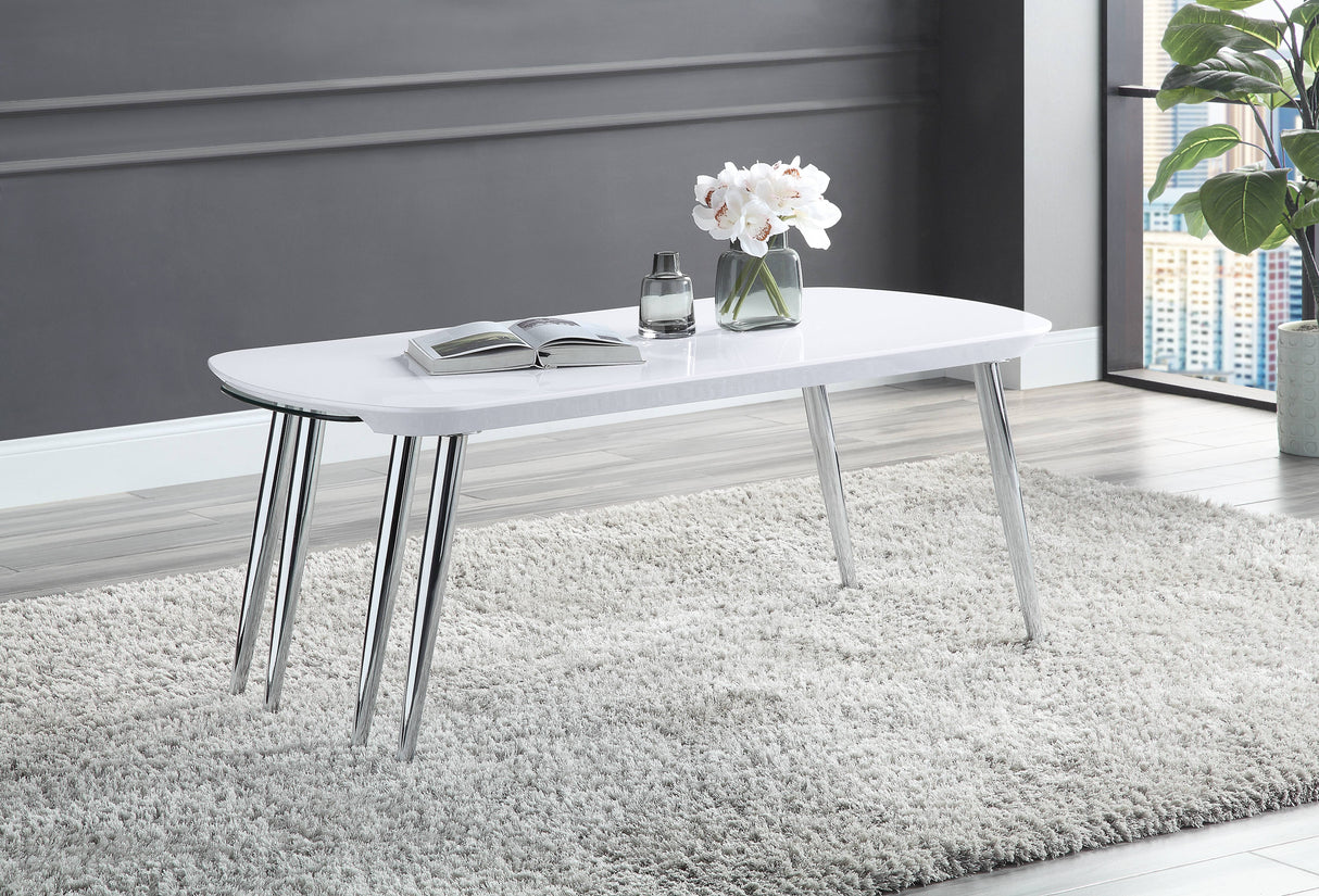 Patina - Coffee Table - White / Chrome by Urban Nest | Bel Furniture