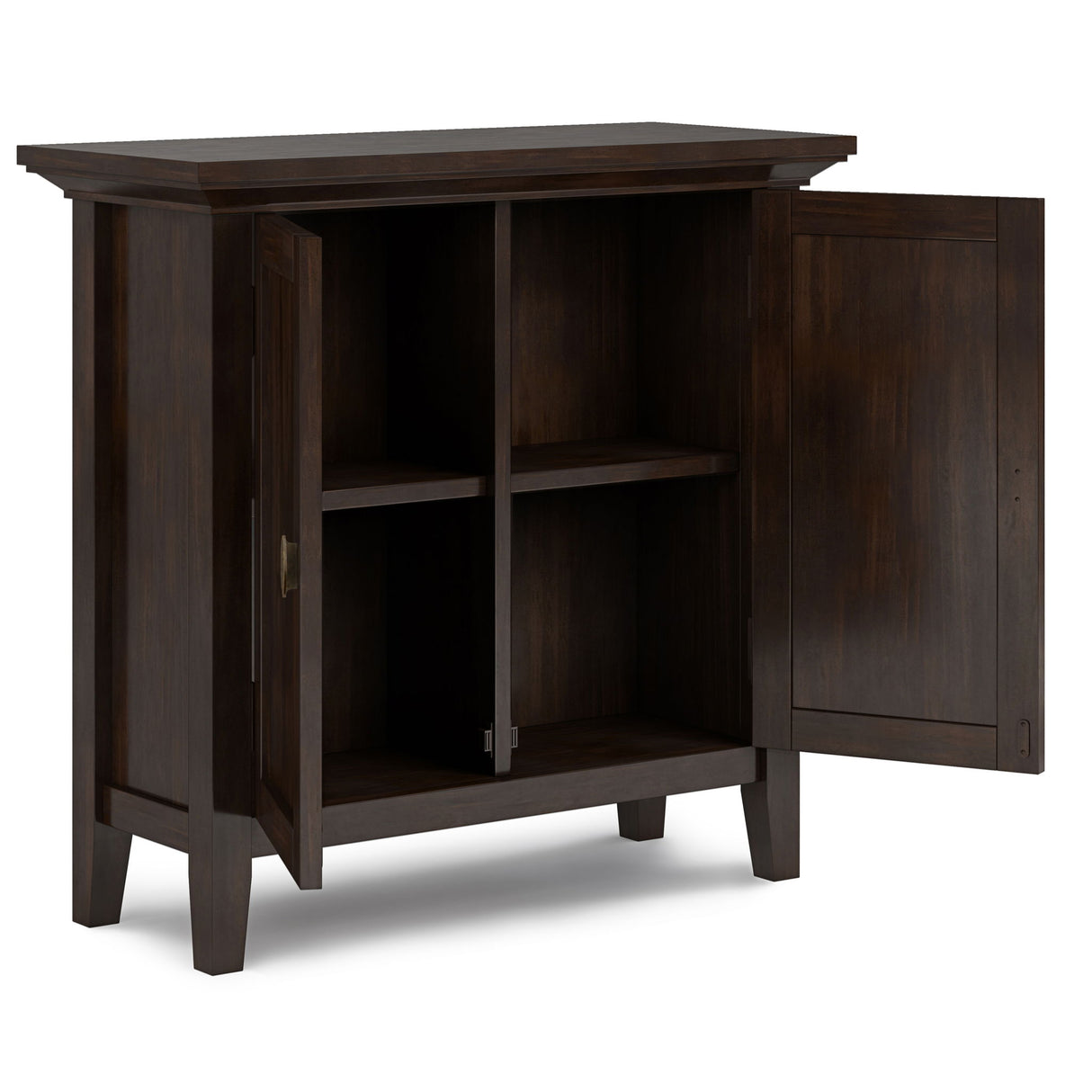 Redmond - Low Storage Cabinet - Brunette Brown by Simpli-Home | Bel Furniture