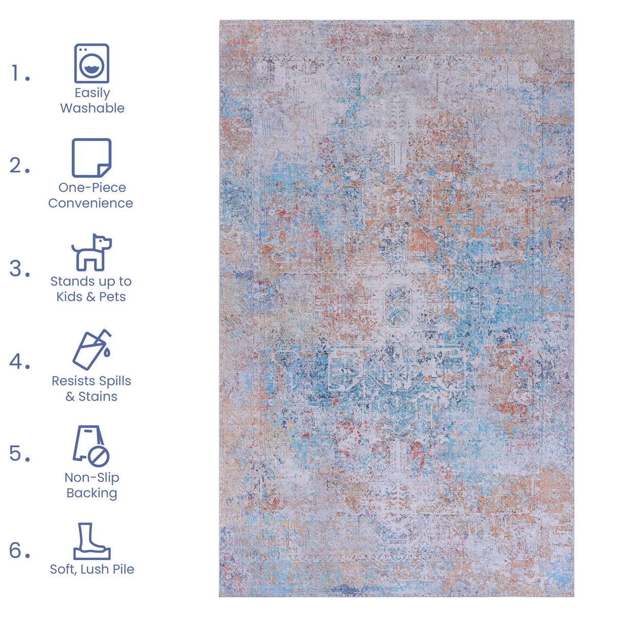 Maval - 8' X 10' Washable Area Rug - Yellow