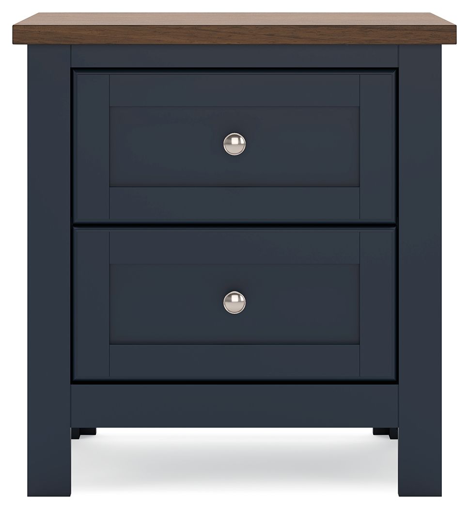 Landocken - Brown / Blue - Two Drawer Night Stand by Signature Design by Ashley® | Bel Furniture
