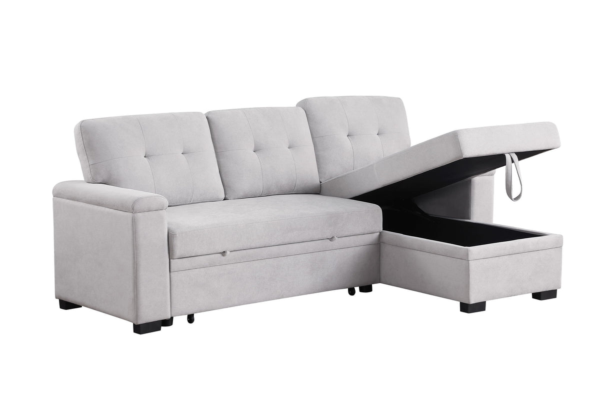Lucca II - 84.5"W Reversible Sleeper Sectional Sofa with Storage Chaise by Lilola Home | Bel Furniture
