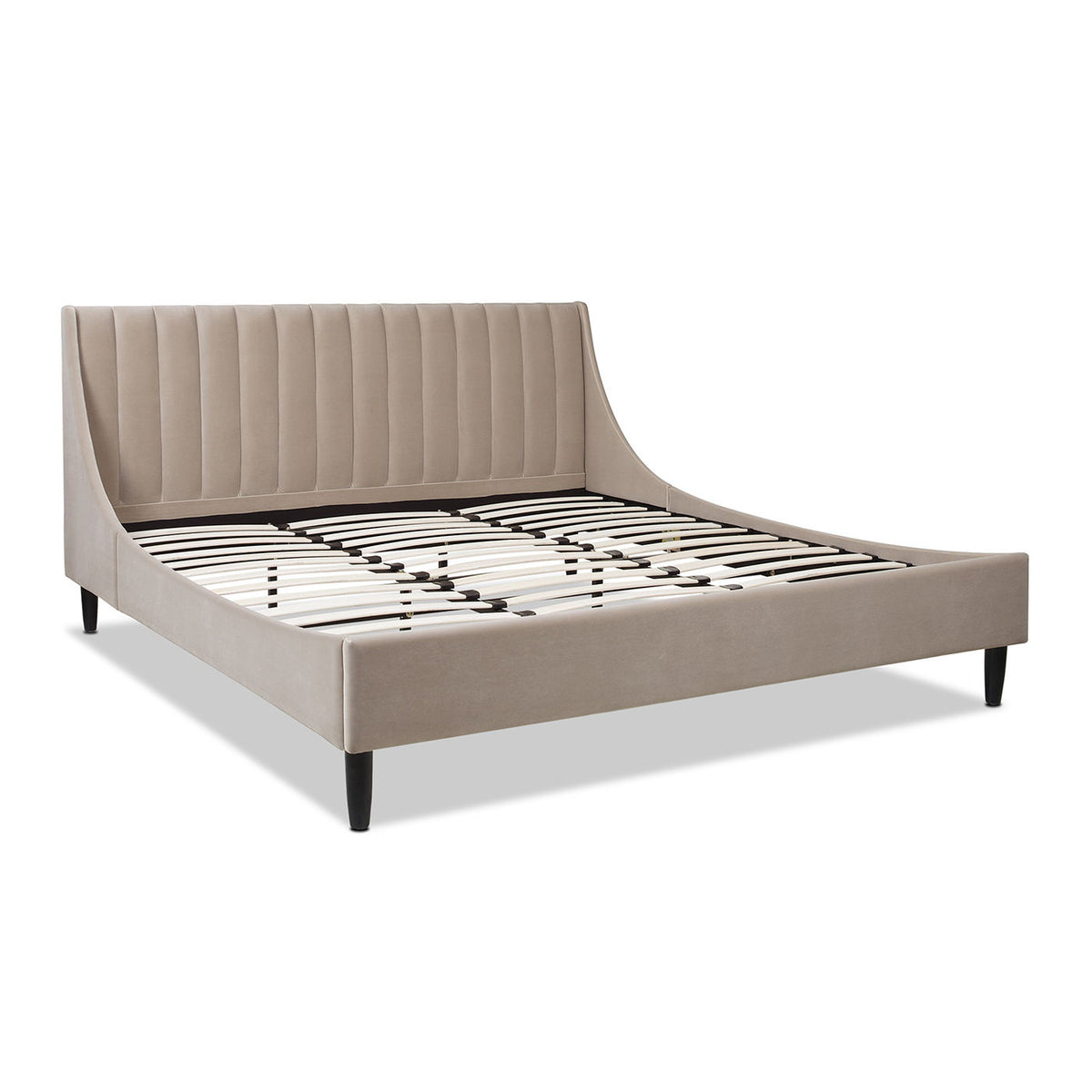 Aspen - King Vertical Tufted Headboard Platform Bed Set - Mink