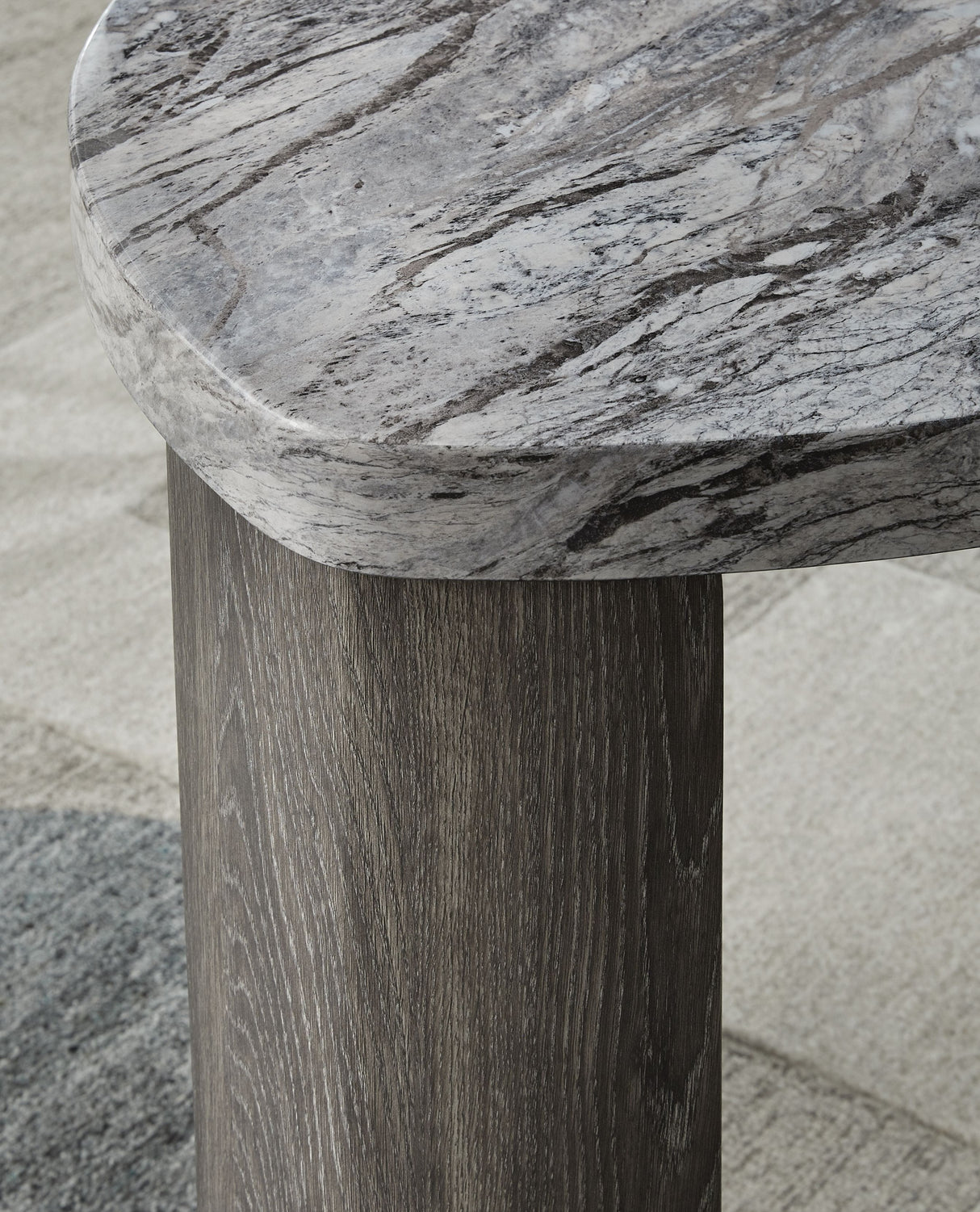 Surmour - Gray / Brown - Triangle End Table by Signature Design by Ashley® | Bel Furniture
