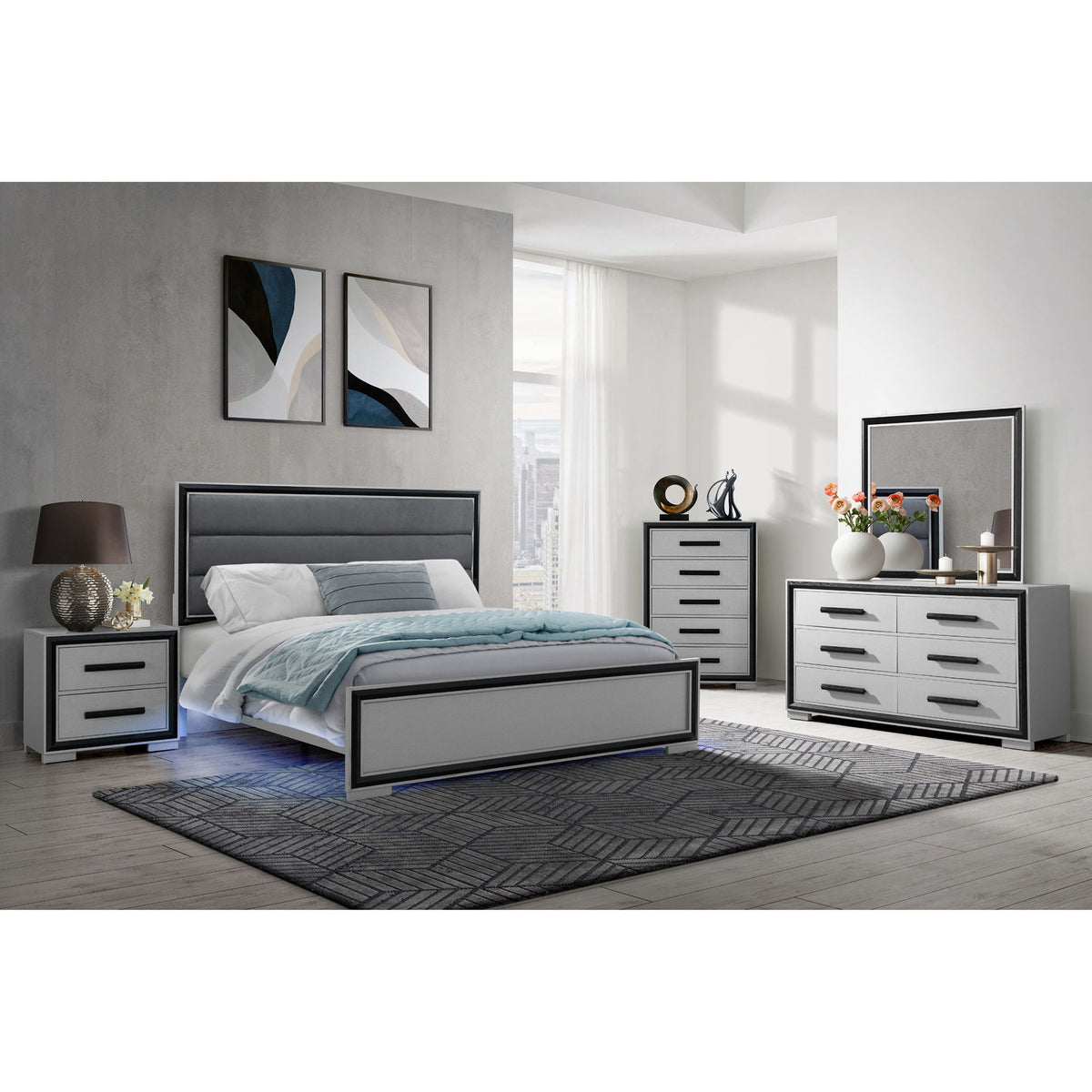 Adelaide - Mirror - Black / Gray