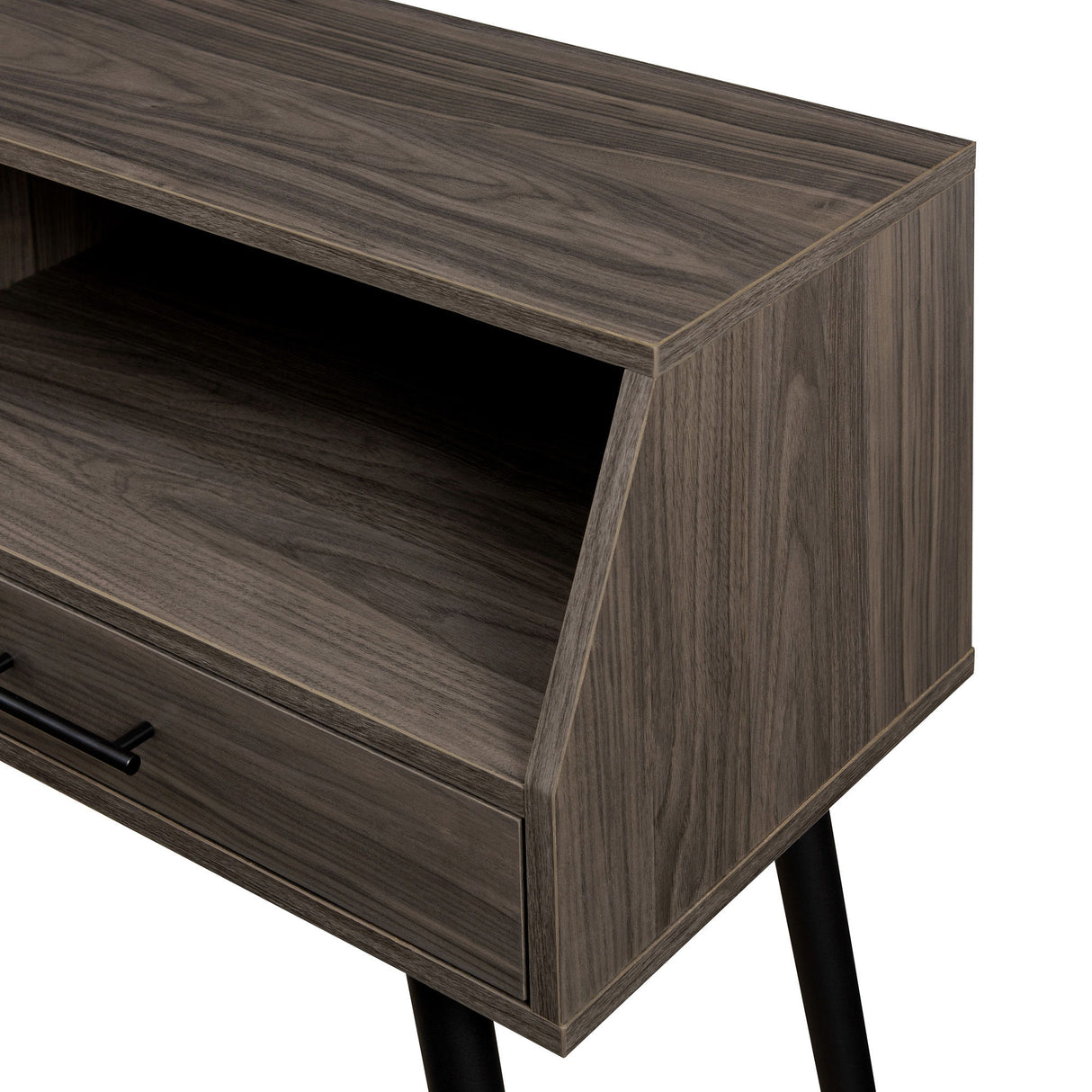 Contemporary 2 Drawer Angled Entry Table - Slate Gray by Walker Edison | Bel Furniture