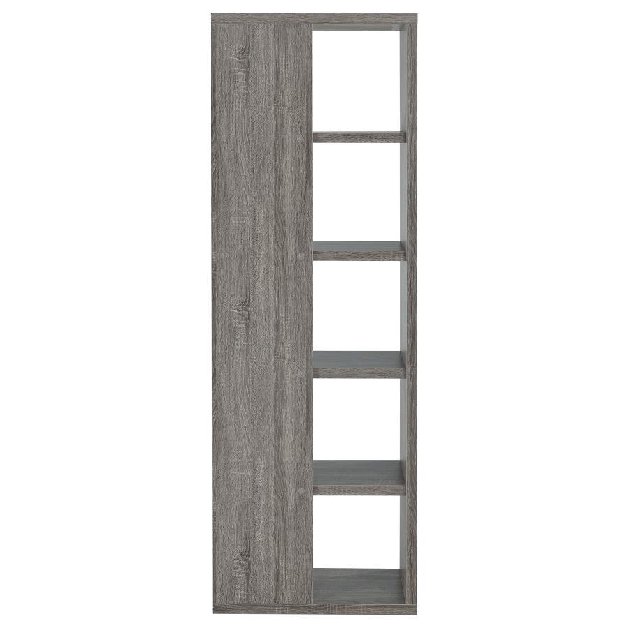 Harrison - 5-Shelf Bookshelf - Weathered Gray by CoasterEveryday | Bel Furniture