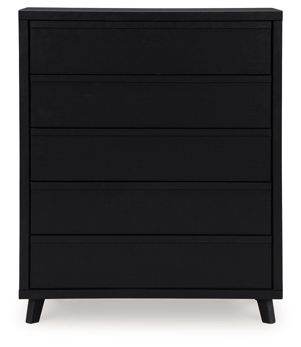 Danziar - Black - Five Drawer Wide Chest by Signature Design by Ashley® | Bel Furniture