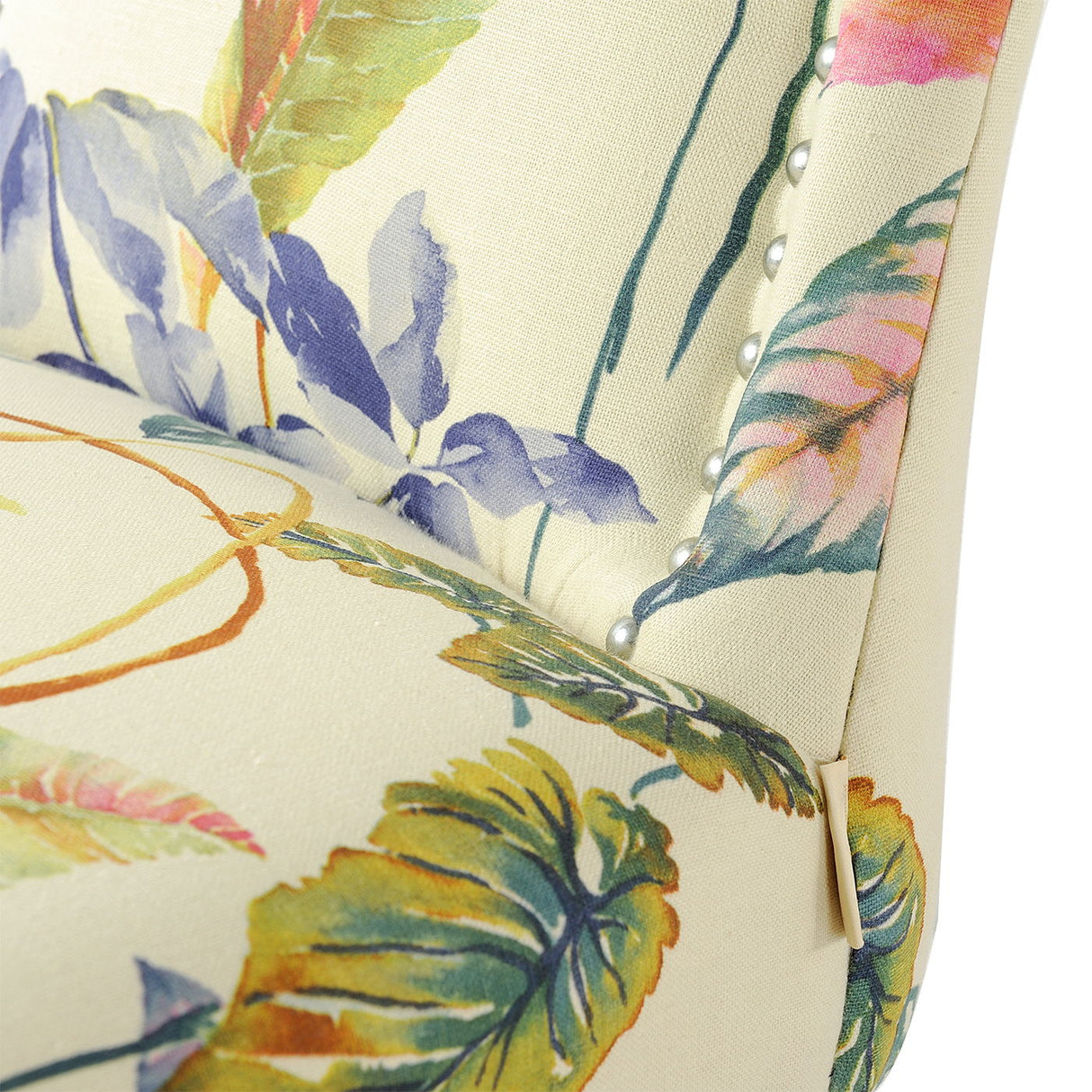 Paradise - Upholstered Accent Chair Printed On - Off-White Floral by Jennifer Taylor Home | Bel Furniture