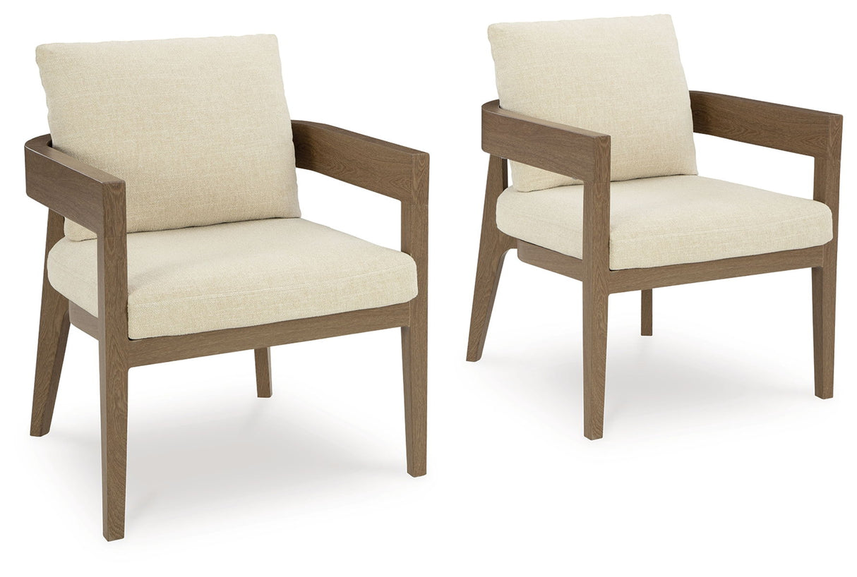 Serene Bay - Dark Brown / White - Arm Chair With Cushion (Set of 2) by Signature Design by Ashley® | Bel Furniture