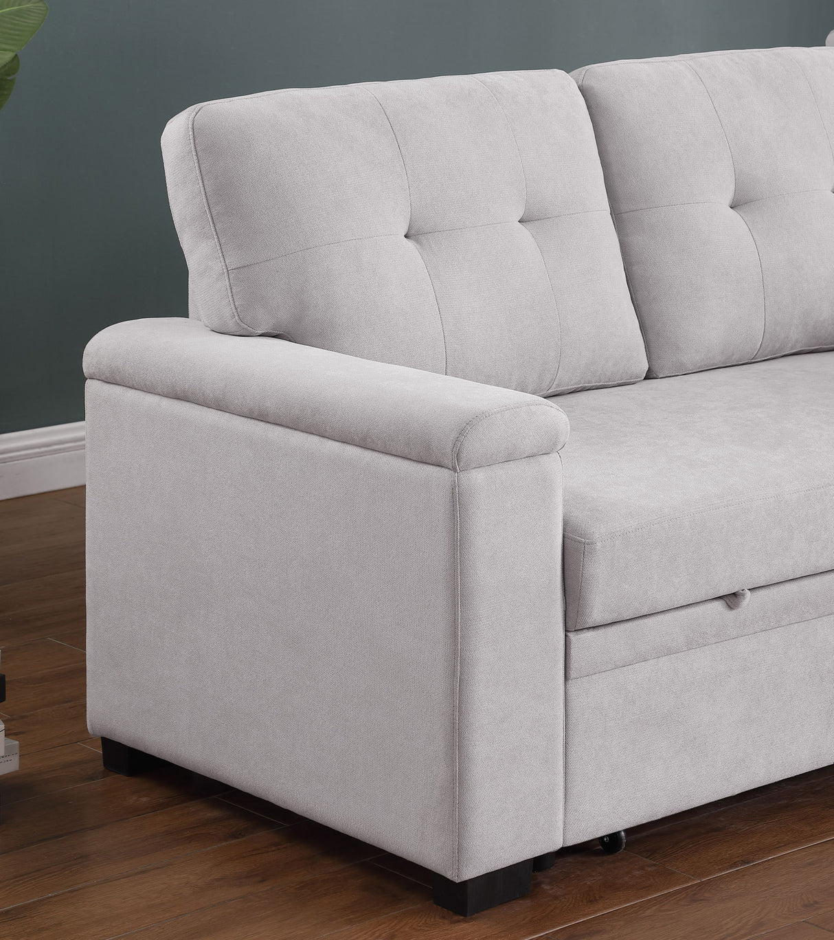 Lucca II - 84.5"W Reversible Sleeper Sectional Sofa with Storage Chaise by Lilola Home | Bel Furniture