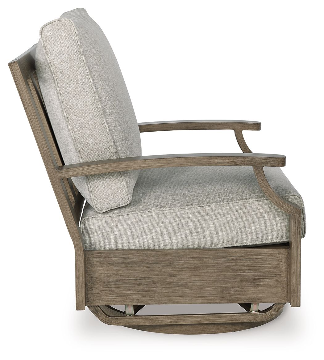 Rainier Ranch - Brown / Beige - Swivel Glider Chair With Cushion by Signature Design by Ashley® | Bel Furniture