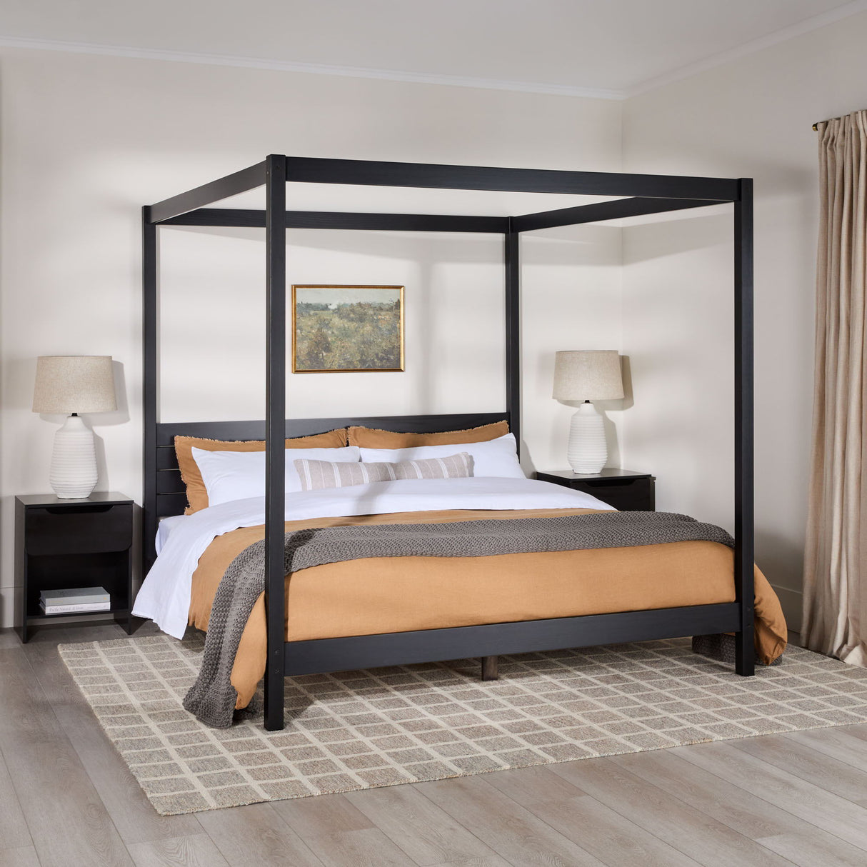 Canopy Bed Frame Modern Minimalist Boho by Walker Edison | Bel Furniture
