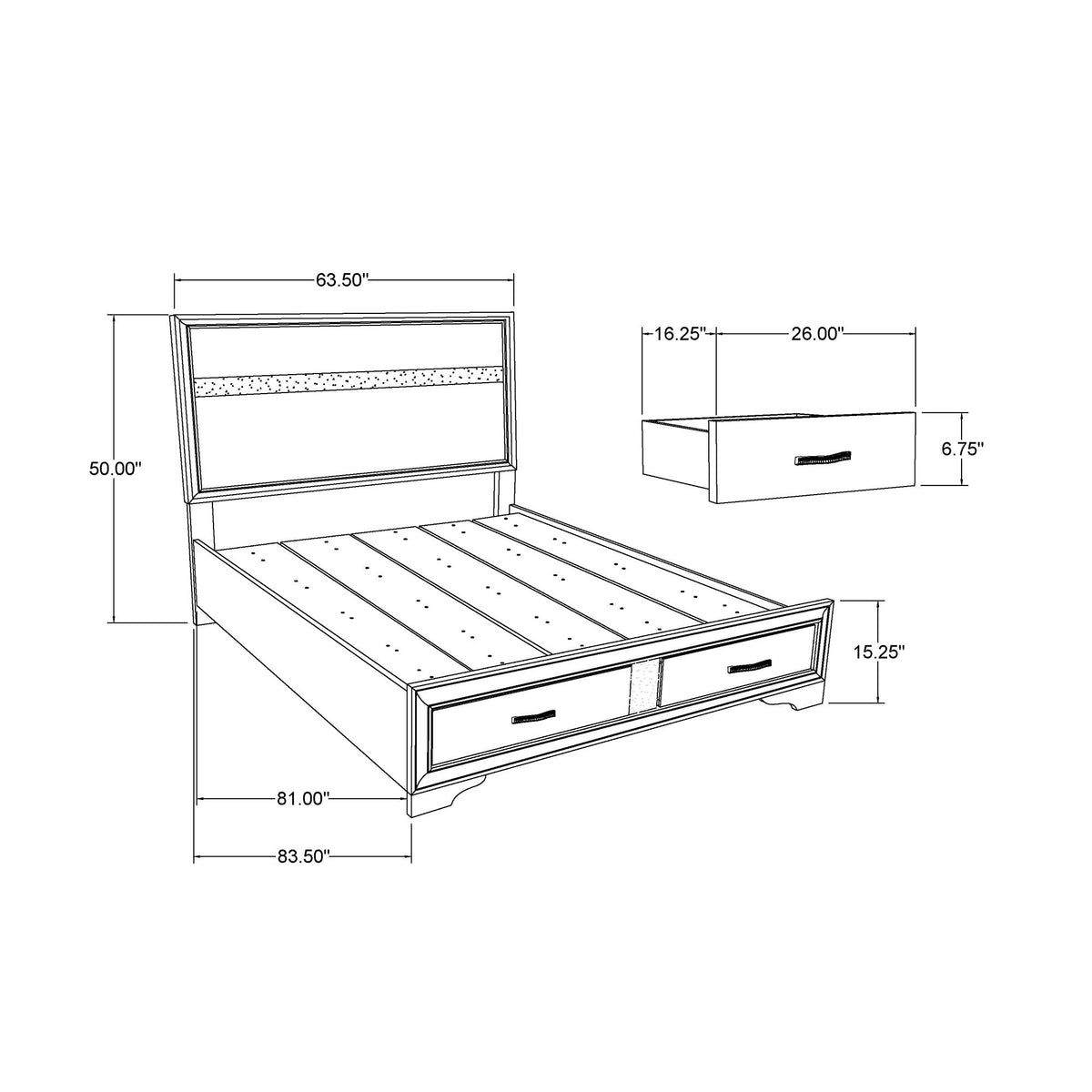 Ryder - 5 Piece Bedroom Set With Drawer Footboard