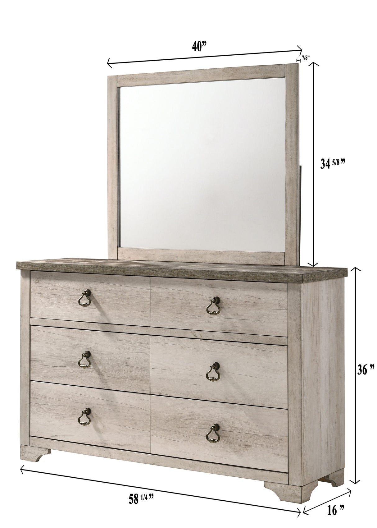 Patterson - Dresser, Mirror by Crown Mark | Bel Furniture