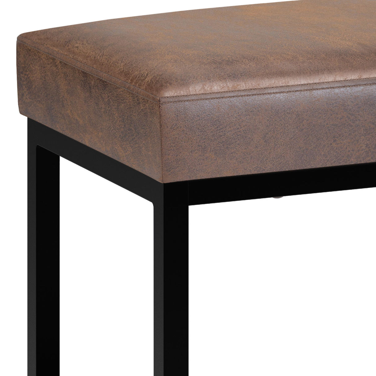 Reynolds - Small Bench - Distressed Chestnut Brown by Simpli-Home | Bel Furniture