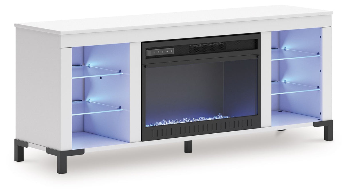 Brollevi - White - TV Stand With Fireplace by Signature Design by Ashley® | Bel Furniture