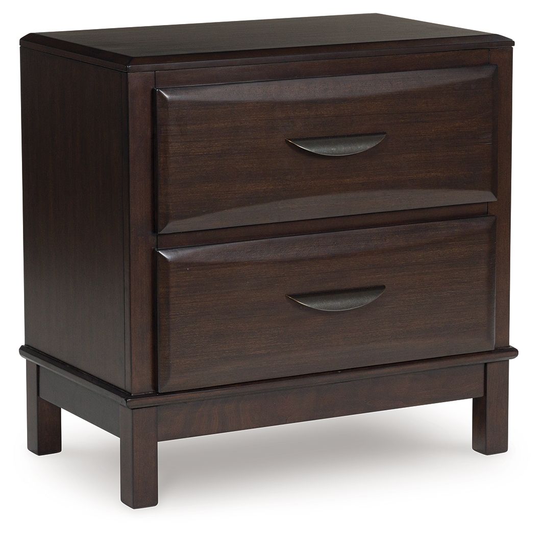 Vanmore - Dark Brown - Two Drawer Night Stand by Benchcraft® | Bel Furniture