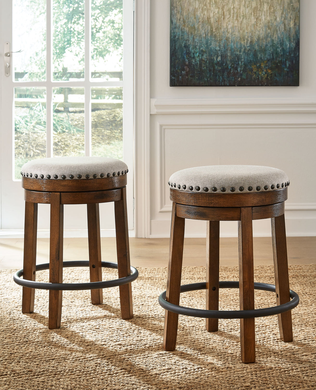 Valebeck - Upholstered Swivel Stool by Signature Design by Ashley® | Bel Furniture
