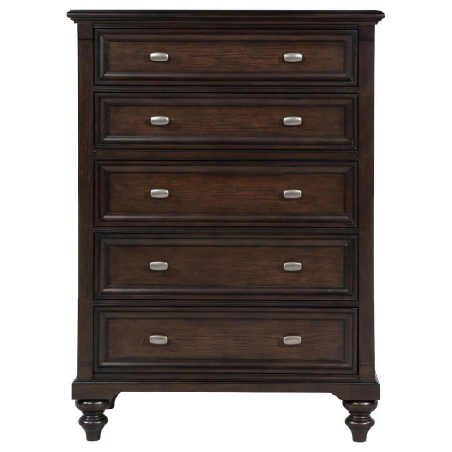 Andover - 5-Drawer Chest Of Drawers - Dark Oak by Coaster Fine Furniture | Bel Furniture