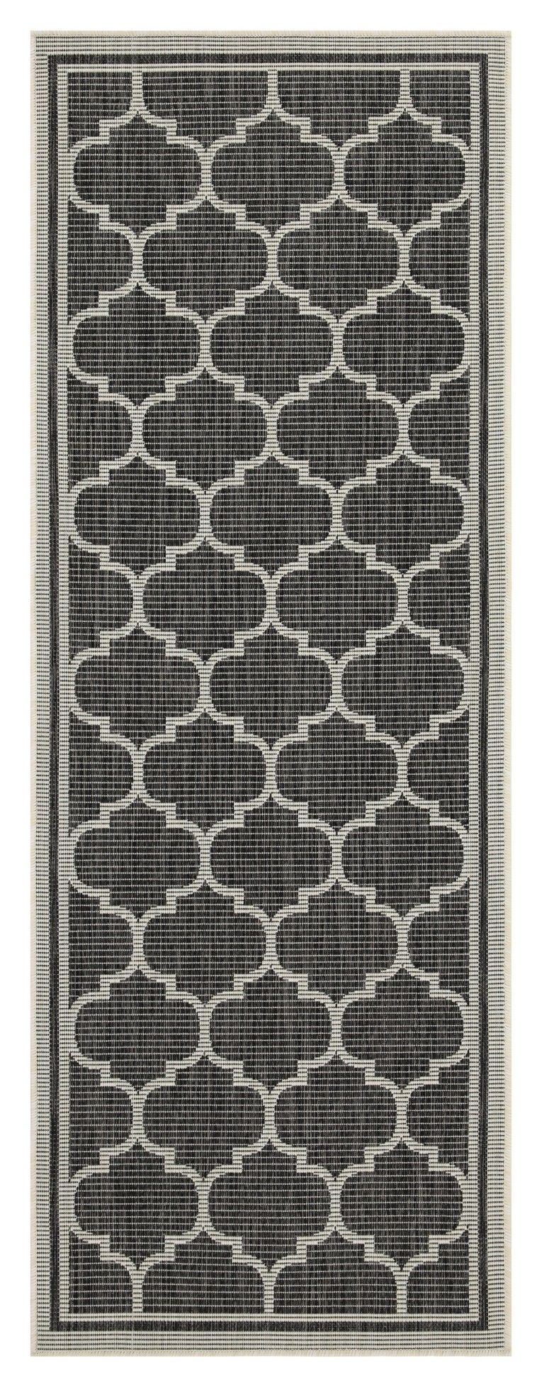 Sunshine - 2'7" X 7'3" Polypropylene Indoor / Outdoor Area Rug Dark Gray by Icona Home Decor | Bel Furniture