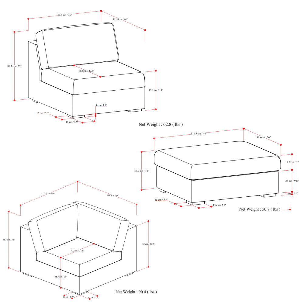 Jasmine - Pit Sectional Sofa - Gray by Simpli-Home | Bel Furniture