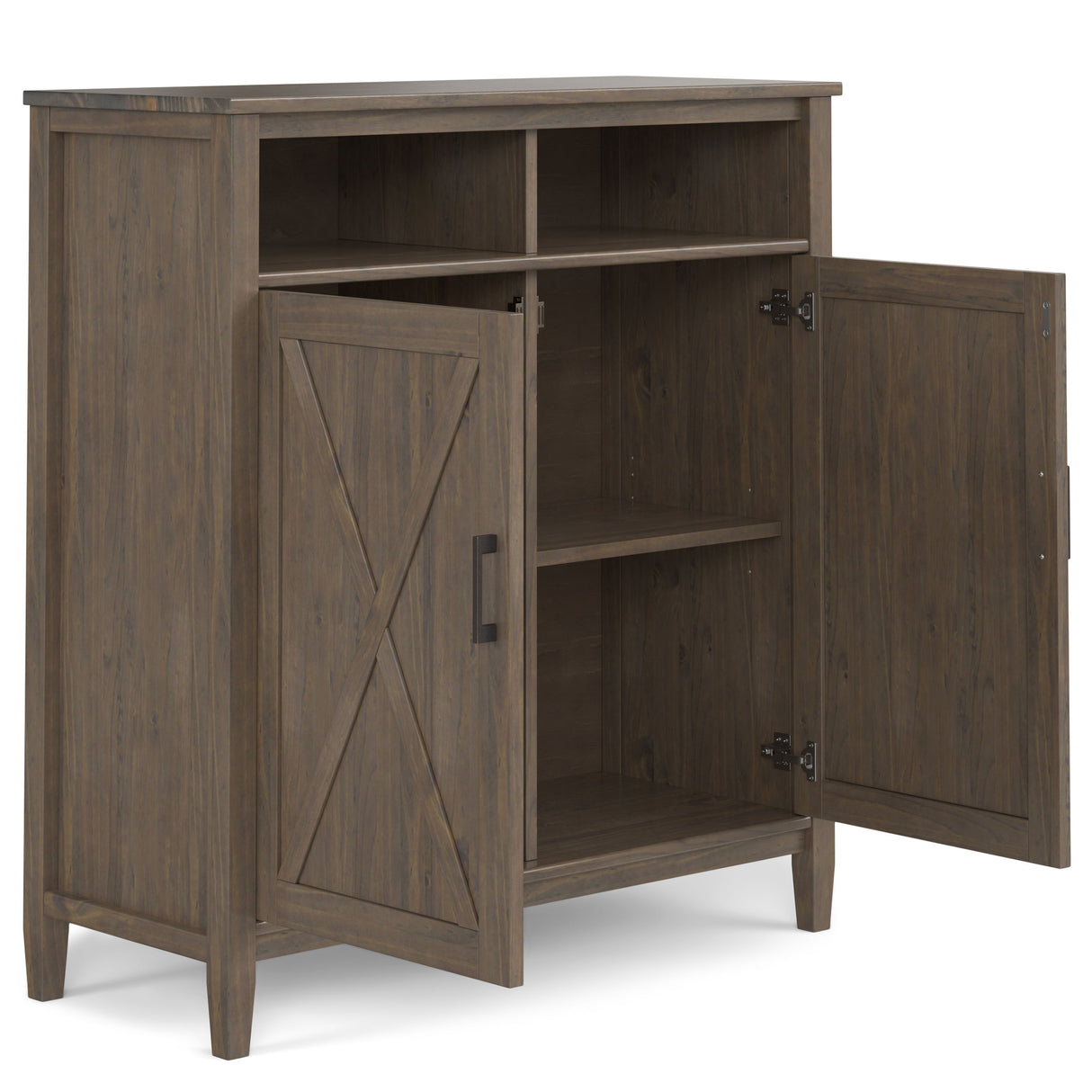 Ela - Medium Storage Cabinet - Smoky Brown by Simpli-Home | Bel Furniture