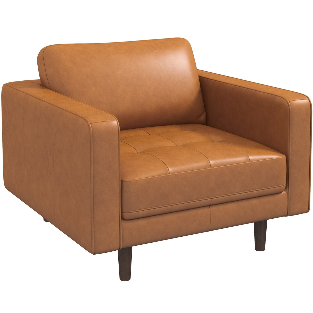 Catherine - Leather Lounge Chair Leather - Brown / Tan by Ashcroft Furniture | Bel Furniture