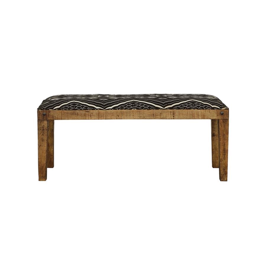 Lamont - Fabric Upholstered Accent Bench - Black And Natural by CoasterEssence | Bel Furniture