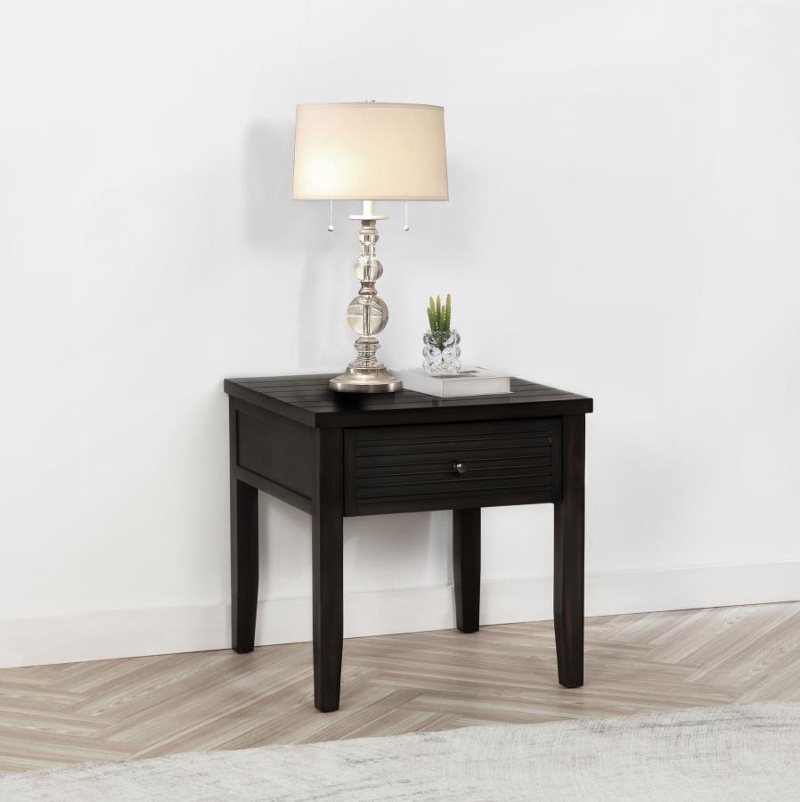 Concord - 1-Drawer Square End Table - Distressed Java by Coaster Fine Furniture | Bel Furniture