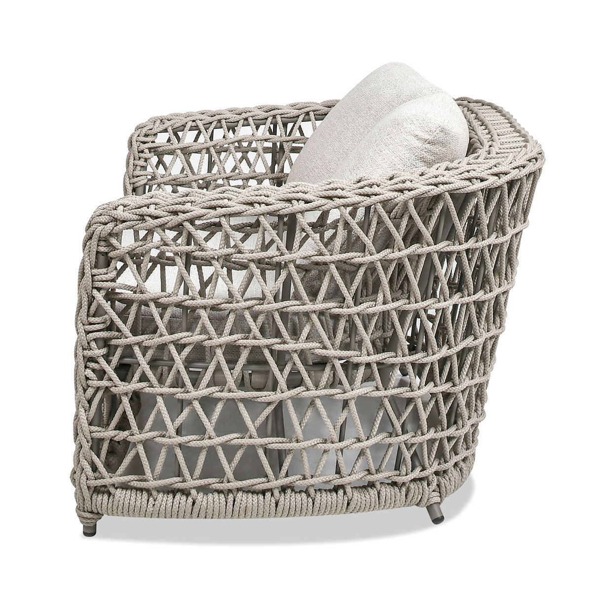 Everly - Frame Barrel Deep Seating Patio Loveseat Sofa Axroma Olefin - Oat Beige by Jennifer Taylor Home | Bel Furniture