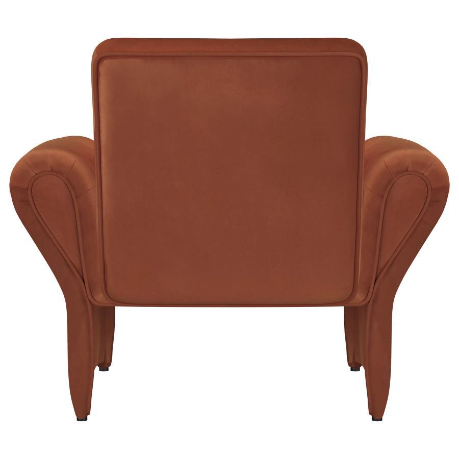 Liana - Upholstered Roll Arm Accent Armchair - Rust by Coaster Fine Furniture | Bel Furniture
