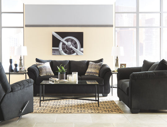 Darcy - Living Room Set Black 3 Pc. Sofa, Loveseat, Rocker Recliner by Signature Design by Ashley® | Bel Furniture