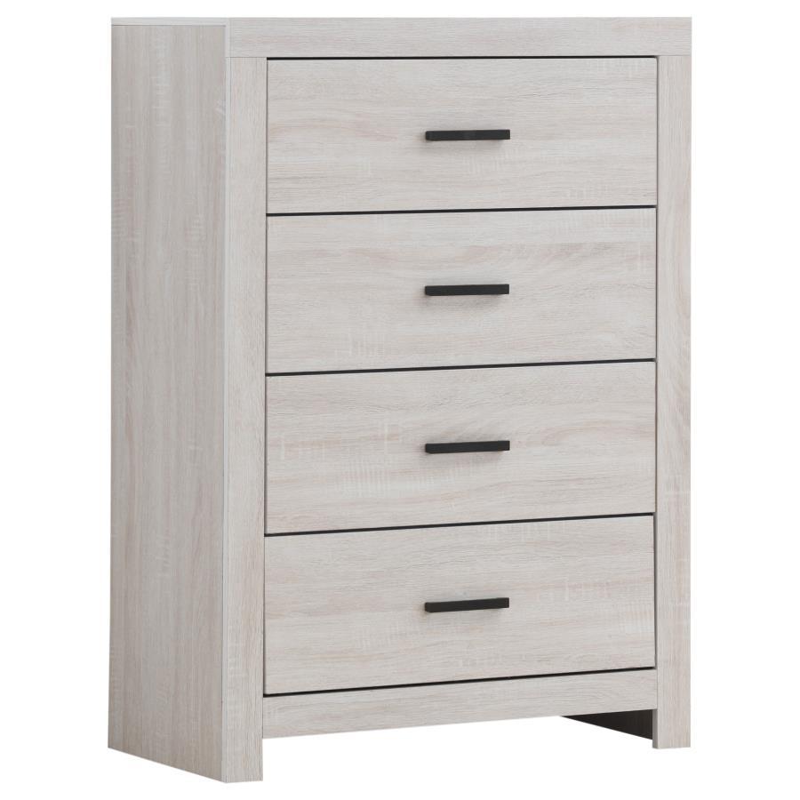 Brantford - 4-Drawer Bedroom Chest White by CoasterEveryday | Bel Furniture